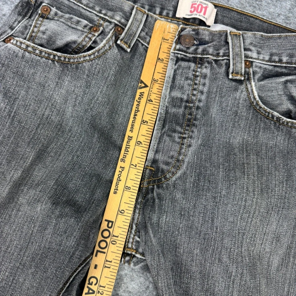 Levis 501 Mens Jeans Gray Straight Leg‎ Button Fly Denim Pants W30 L32 Y2K 2009
